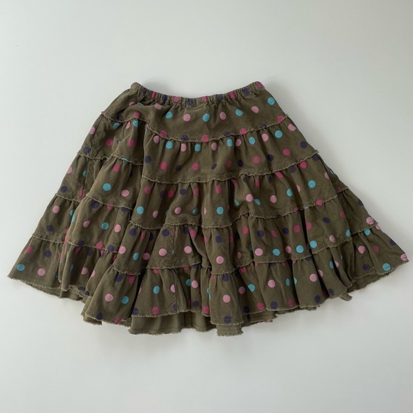 Mini Boden Little Girls Green Polka Dot Tiered Skirt Size 5-6Y - Picture 2 of 6